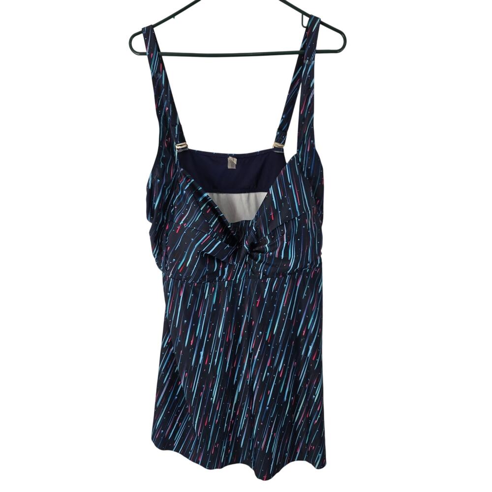 Aqua‎ Eve Whimsy Galaxy Swim Top 26 Womens Plus Size Blue Padded Pullover